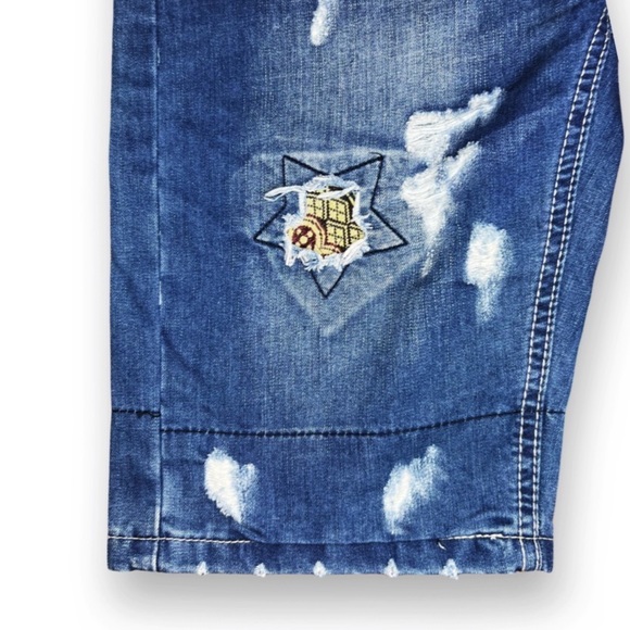 HABITSZM Distressed Denim Shorts - Picture 9 of 9